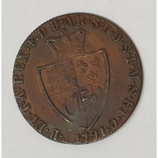 GREAT BRITAIN UK 1791 . BRASS TRADE . KING GEORGE V DE GRATIA